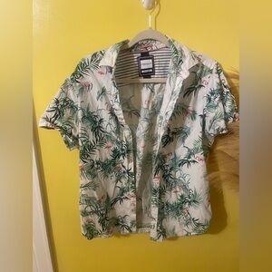 Denim & Flower Green and White Tropical Men's Shirt